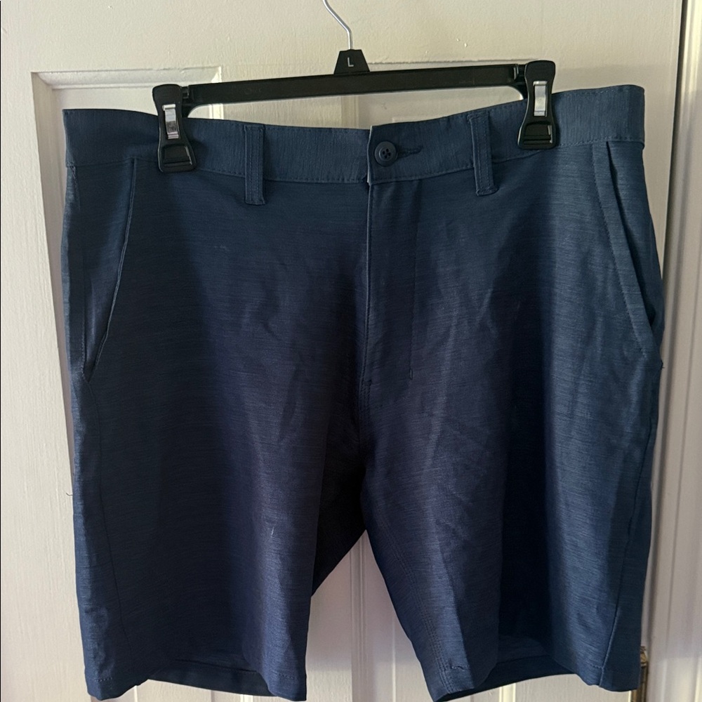 Burnside Navy Flat Front Shorts